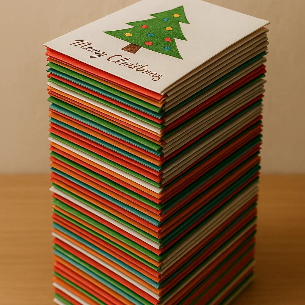 Holiday card stack